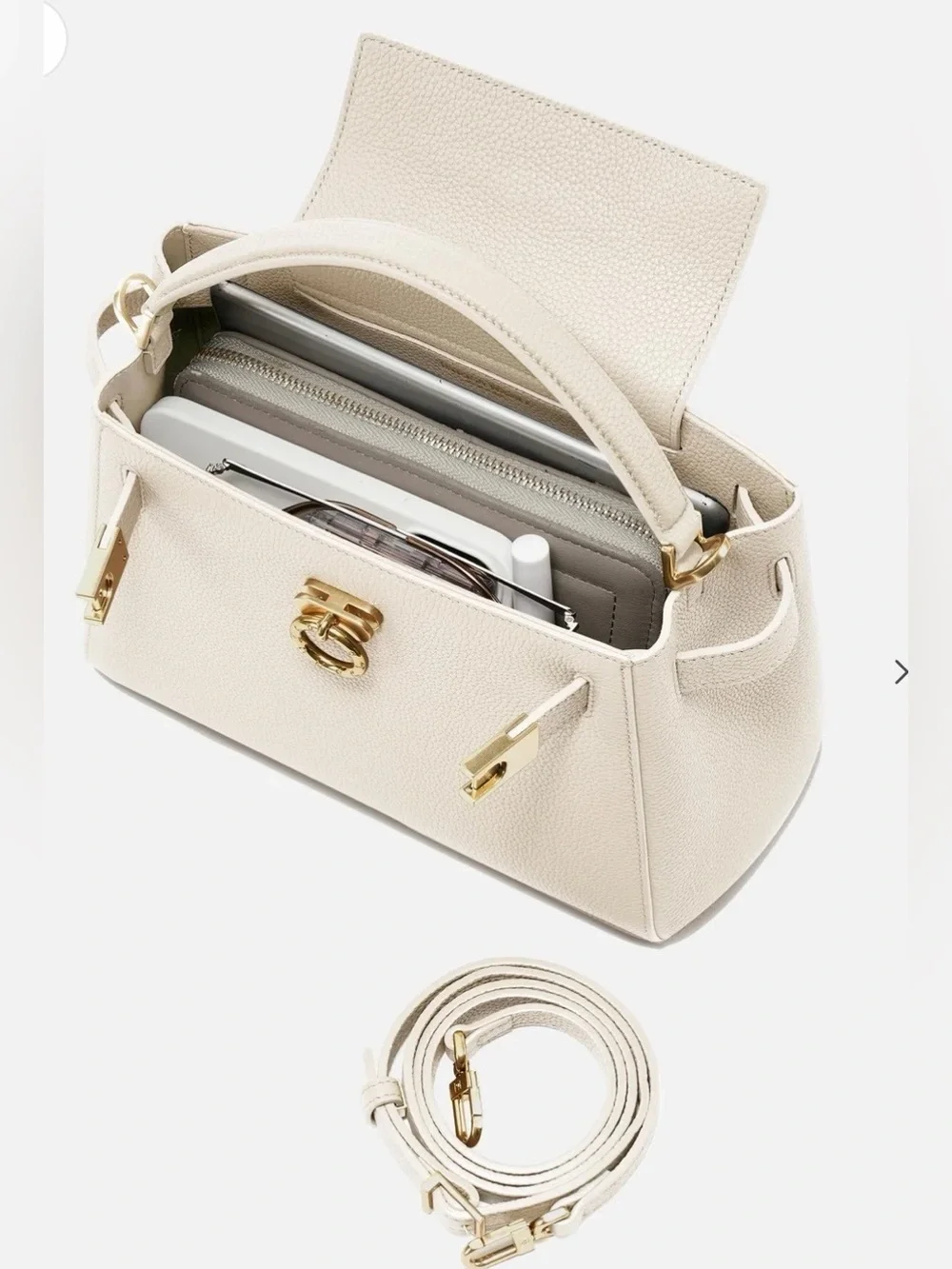 Parisa Wang Madison Top Handle Bag in Cream
